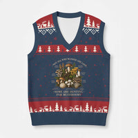 Mushroom Lovers V-Neck Knit Sweater Vest Not All Who Wander Are Lost Some Are Hunting For Mushrooms Vintage Botanical Graphic