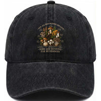 Mushroom Lovers Washed Cotton Baseball Cap Not All Who Wander Are Lost Some Are Hunting For Mushrooms Vintage Botanical Graphic