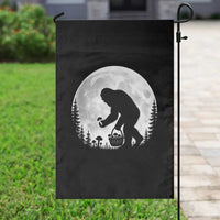 Bigfoot Mushroom Hunter Garden Flag Vintage Sasquatch Art Mystical Nature Lover Retro Full Moon