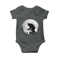 Bigfoot Mushroom Hunter Baby Onesie Vintage Sasquatch Art Mystical Nature Lover Retro Full Moon