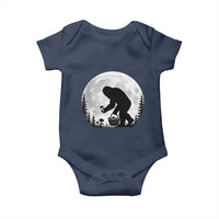 Bigfoot Mushroom Hunter Baby Onesie Vintage Sasquatch Art Mystical Nature Lover Retro Full Moon