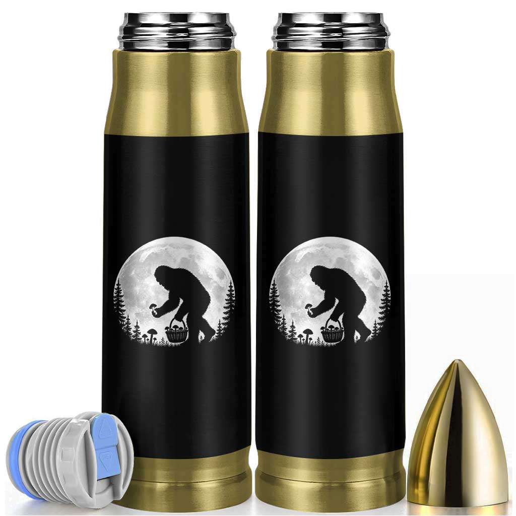 Bigfoot Mushroom Hunter Bullet Tumbler Vintage Sasquatch Art Mystical Nature Lover Retro Full Moon