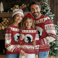 Bigfoot Mushroom Hunter Ugly Christmas Sweater Vintage Sasquatch Art Mystical Nature Lover Retro Full Moon