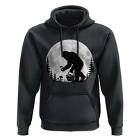 Bigfoot Mushroom Hunter Hoodie Vintage Sasquatch Art Mystical Nature Lover Retro Full Moon