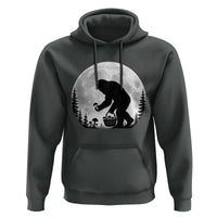 Bigfoot Mushroom Hunter Hoodie Vintage Sasquatch Art Mystical Nature Lover Retro Full Moon