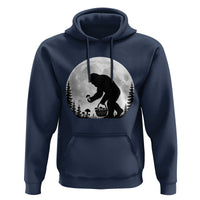 Bigfoot Mushroom Hunter Hoodie Vintage Sasquatch Art Mystical Nature Lover Retro Full Moon