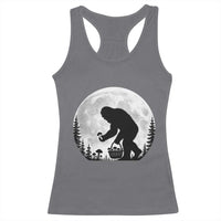 Bigfoot Mushroom Hunter Racerback Tank Top Vintage Sasquatch Art Mystical Nature Lover Retro Full Moon