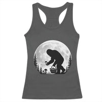 Bigfoot Mushroom Hunter Racerback Tank Top Vintage Sasquatch Art Mystical Nature Lover Retro Full Moon