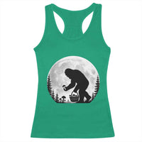 Bigfoot Mushroom Hunter Racerback Tank Top Vintage Sasquatch Art Mystical Nature Lover Retro Full Moon