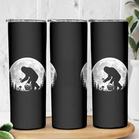 Bigfoot Mushroom Hunter Skinny Tumbler Vintage Sasquatch Art Mystical Nature Lover Retro Full Moon