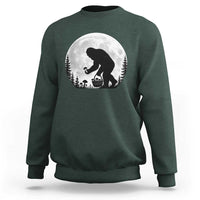 Bigfoot Mushroom Hunter Sweatshirt Vintage Sasquatch Art Mystical Nature Lover Retro Full Moon