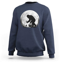 Bigfoot Mushroom Hunter Sweatshirt Vintage Sasquatch Art Mystical Nature Lover Retro Full Moon