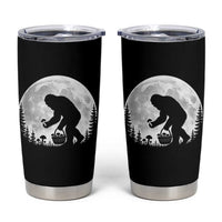 Bigfoot Mushroom Hunter Tumbler Cup Vintage Sasquatch Art Mystical Nature Lover Retro Full Moon