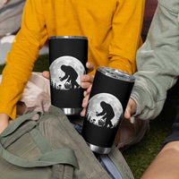Bigfoot Mushroom Hunter Tumbler Cup Vintage Sasquatch Art Mystical Nature Lover Retro Full Moon
