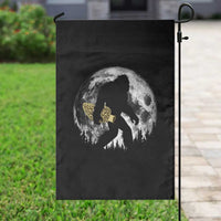 Bigfoot with Morel Mushroom Garden Flag Sasquatch Fungi Full Moon Silhouette Graphic