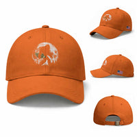 Bigfoot with Morel Mushroom Baseball Cap Sasquatch Fungi Full Moon Silhouette Graphic