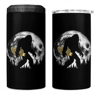 Bigfoot with Morel Mushroom 4 in 1 Can Cooler Tumbler Sasquatch Fungi Full Moon Silhouette Graphic