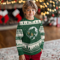 Bigfoot with Morel Mushroom Ugly Christmas Sweater Sasquatch Fungi Full Moon Silhouette Graphic