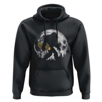 Bigfoot with Morel Mushroom Hoodie Sasquatch Fungi Full Moon Silhouette Graphic