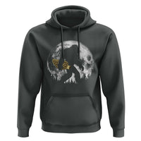 Bigfoot with Morel Mushroom Hoodie Sasquatch Fungi Full Moon Silhouette Graphic
