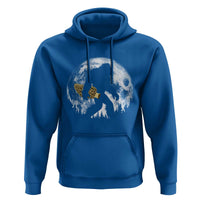 Bigfoot with Morel Mushroom Hoodie Sasquatch Fungi Full Moon Silhouette Graphic