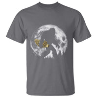 Bigfoot with Morel Mushroom T Shirt Sasquatch Fungi Full Moon Silhouette Graphic