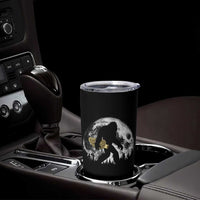 Bigfoot with Morel Mushroom Tumbler Cup Sasquatch Fungi Full Moon Silhouette Graphic