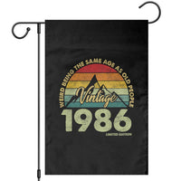 40th Birthday Garden Flag Vintage 1986 Weird Being the Same Age as Old People 40 Year Old Gift