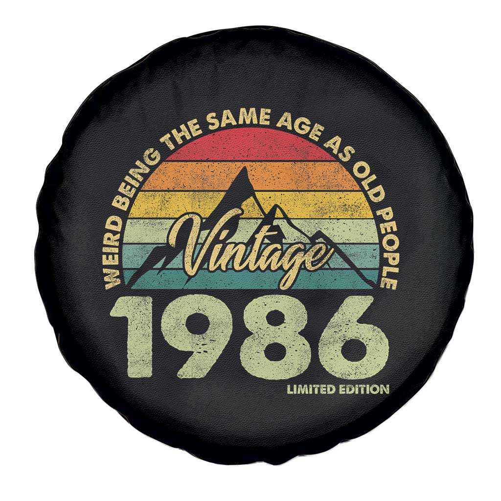 40th Birthday Spare Tire Cover Vintage 1986 Weird Being the Same Age as Old People 40 Year Old Gift