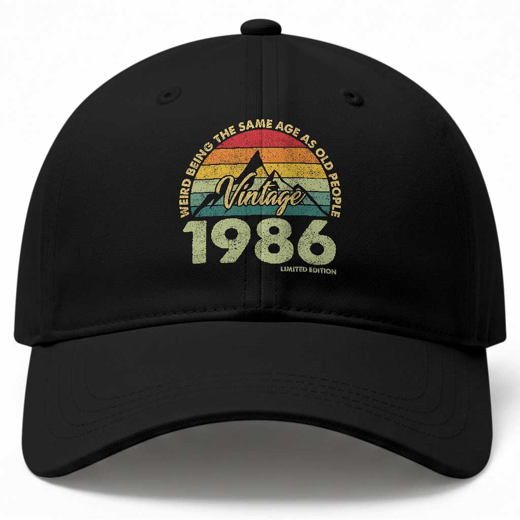 40th Birthday Baseball Cap Vintage 1986 Weird Being the Same Age as Old People 40 Year Old Gift
