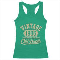 40th Birthday Racerback Tank Top Vintage 1986 40 Year Old Gift Weird Being the Same Age as Old People