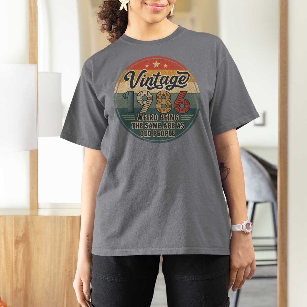 Vintage 1986 40th Birthday T Shirt For Women 40 Year Old Gift Weird Being the Same Age as Old People
