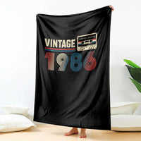 Vintage 1986 40th Birthday Gifts Throw Blanket 40 Year Old Favors