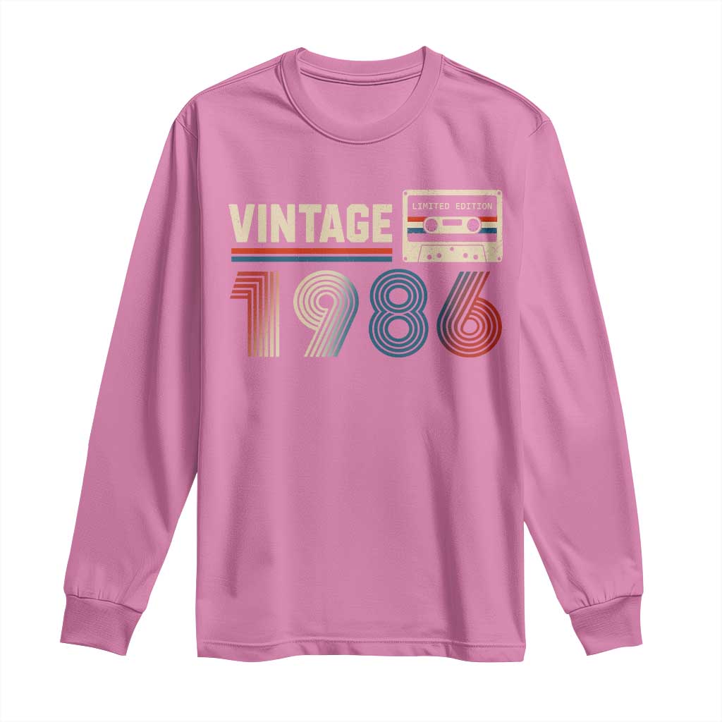 Vintage 1986 40th Birthday Gifts Long Sleeve Shirt 40 Year Old Favors