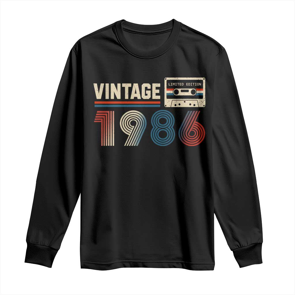 Vintage 1986 40th Birthday Gifts Long Sleeve Shirt 40 Year Old Favors