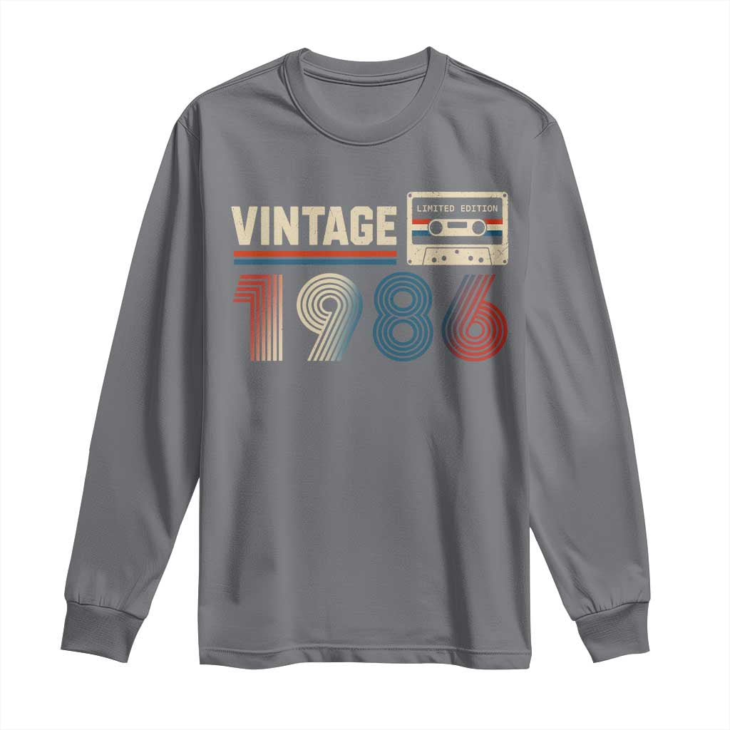 Vintage 1986 40th Birthday Gifts Long Sleeve Shirt 40 Year Old Favors