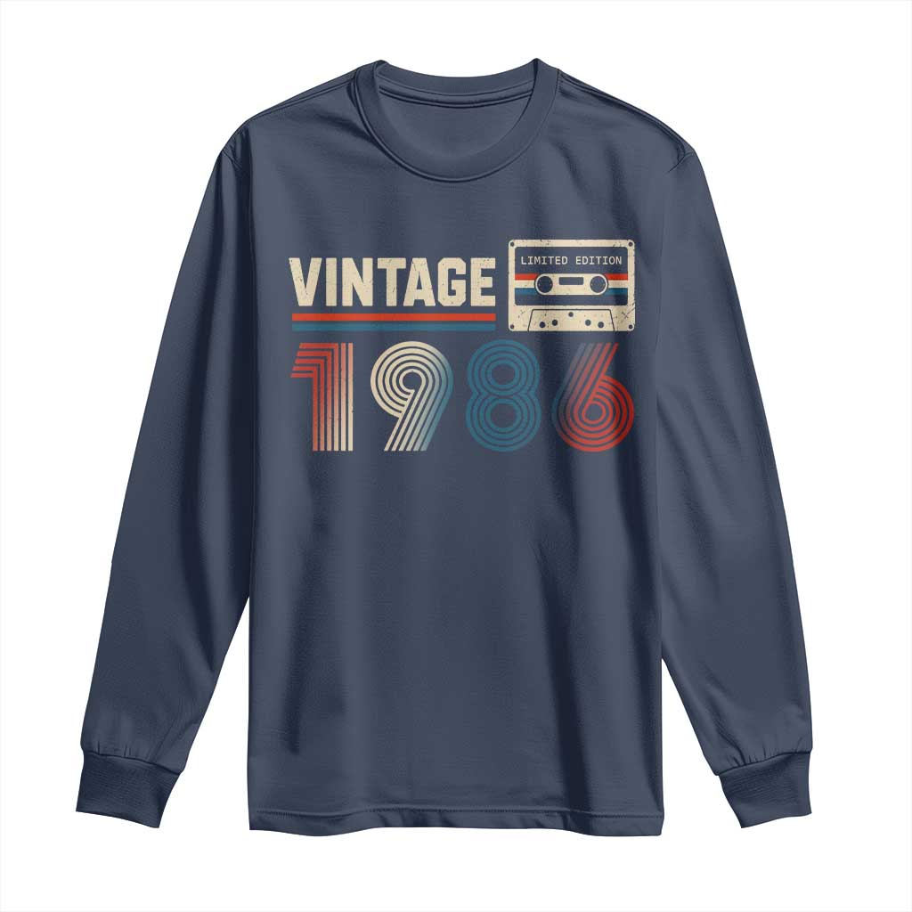 Vintage 1986 40th Birthday Gifts Long Sleeve Shirt 40 Year Old Favors