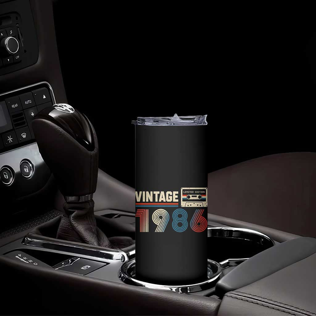 Vintage 1986 40th Birthday Gifts Skinny Tumbler 40 Year Old Favors