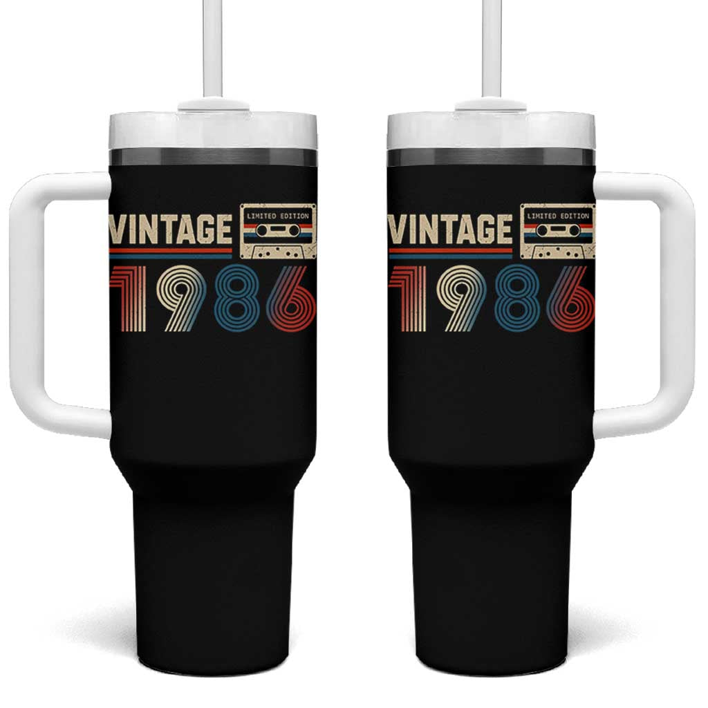 Vintage 1986 40th Birthday Gifts Tumbler With Handle 40 Year Old Favors