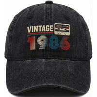 Vintage 1986 40th Birthday Gifts Washed Cotton Baseball Cap 40 Year Old Favors