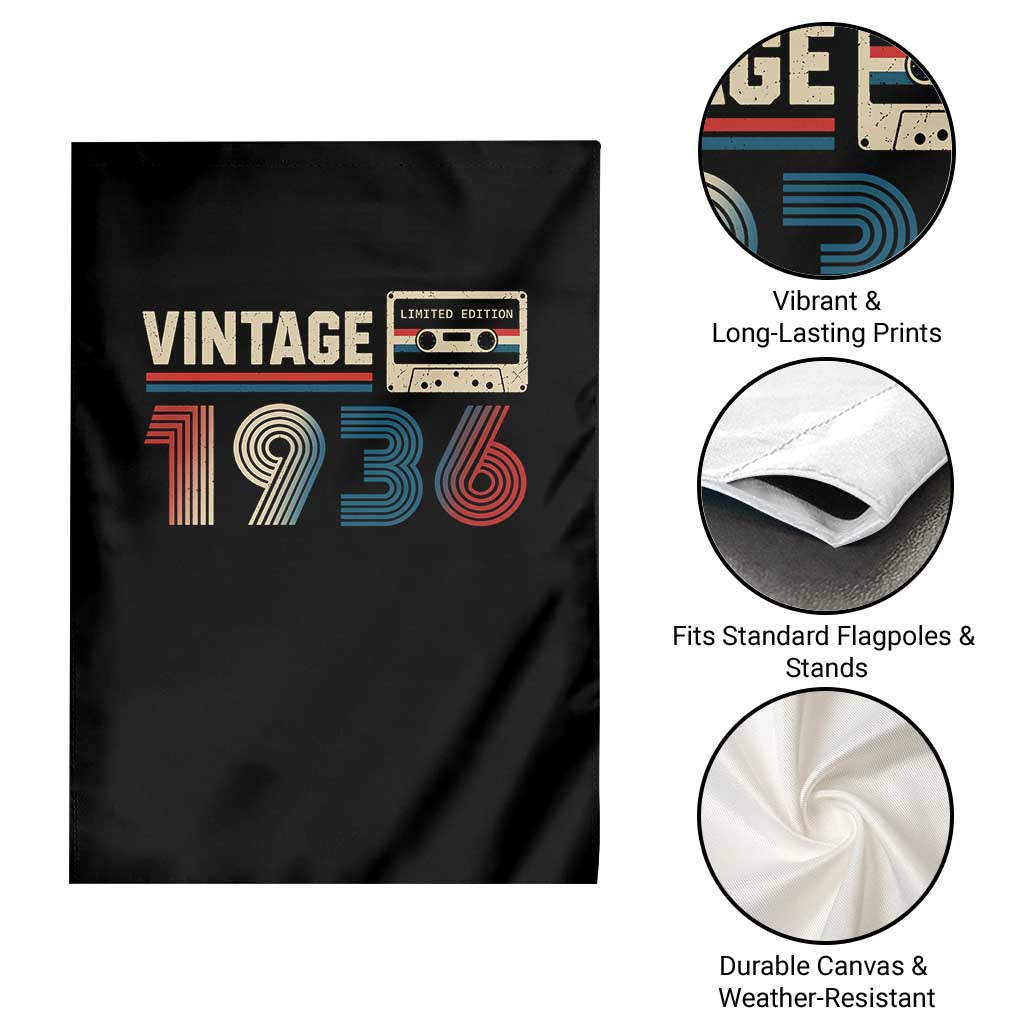 Vintage 1936 90th Birthday Gifts Garden Flag 90 Year Old Favors