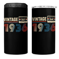 Vintage 1936 90th Birthday Gifts 4 in 1 Can Cooler Tumbler 90 Year Old Favors