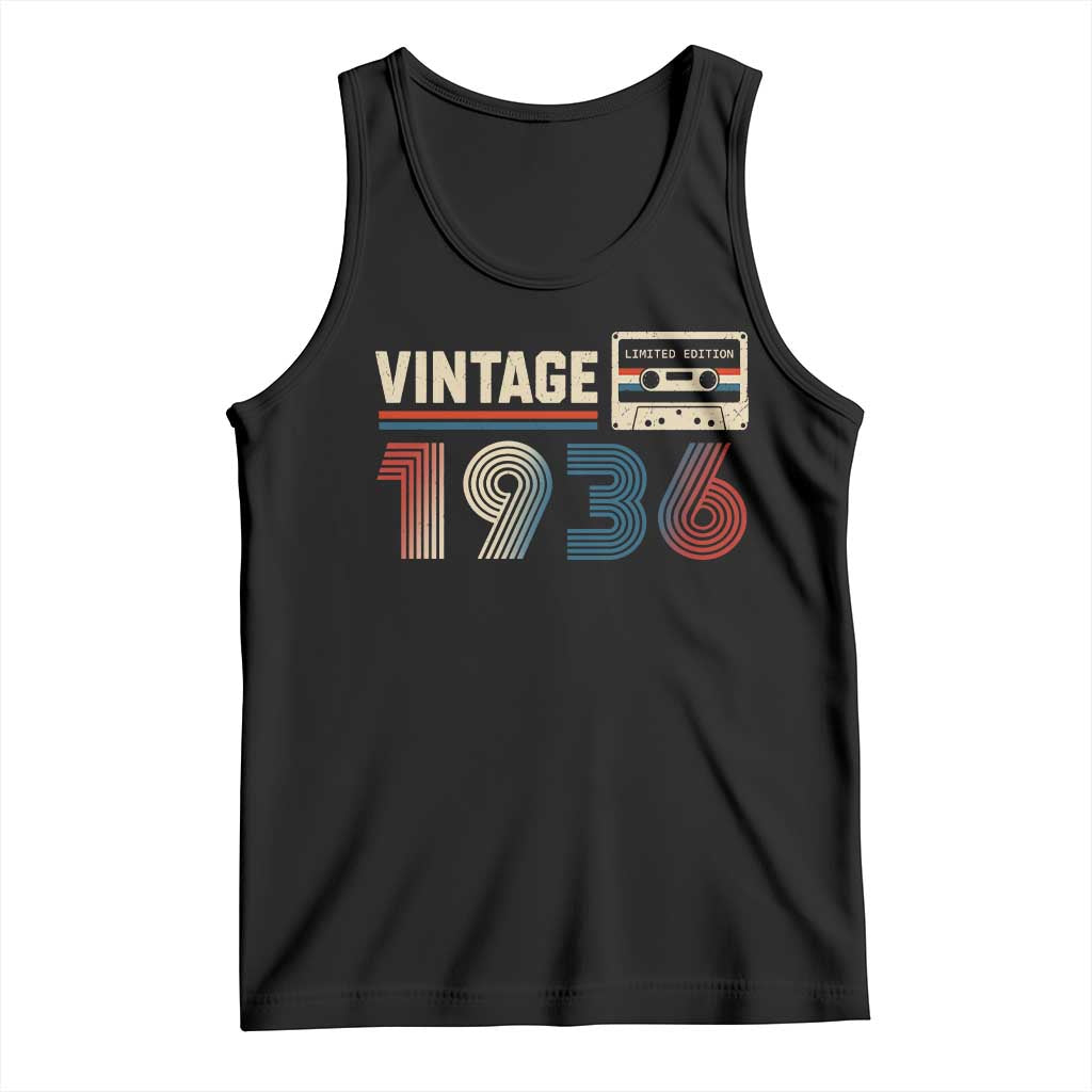 Vintage 1936 90th Birthday Gifts Tank Top 90 Year Old Favors