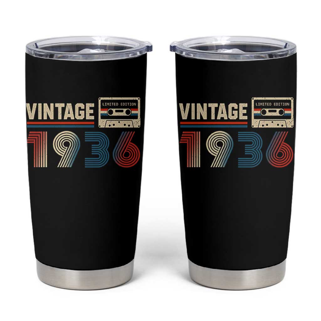 Vintage 1936 90th Birthday Gifts Tumbler Cup 90 Year Old Favors