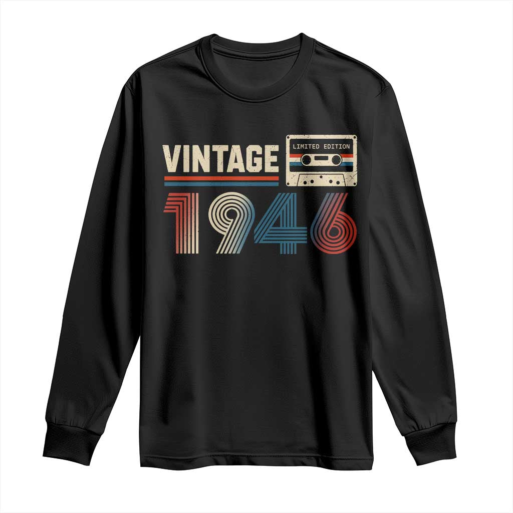 Vintage 1946 80th Birthday Gifts Long Sleeve Shirt 80 Year Old Favors
