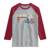 Vintage 1946 80th Birthday Gifts Raglan Shirt 80 Year Old Favors