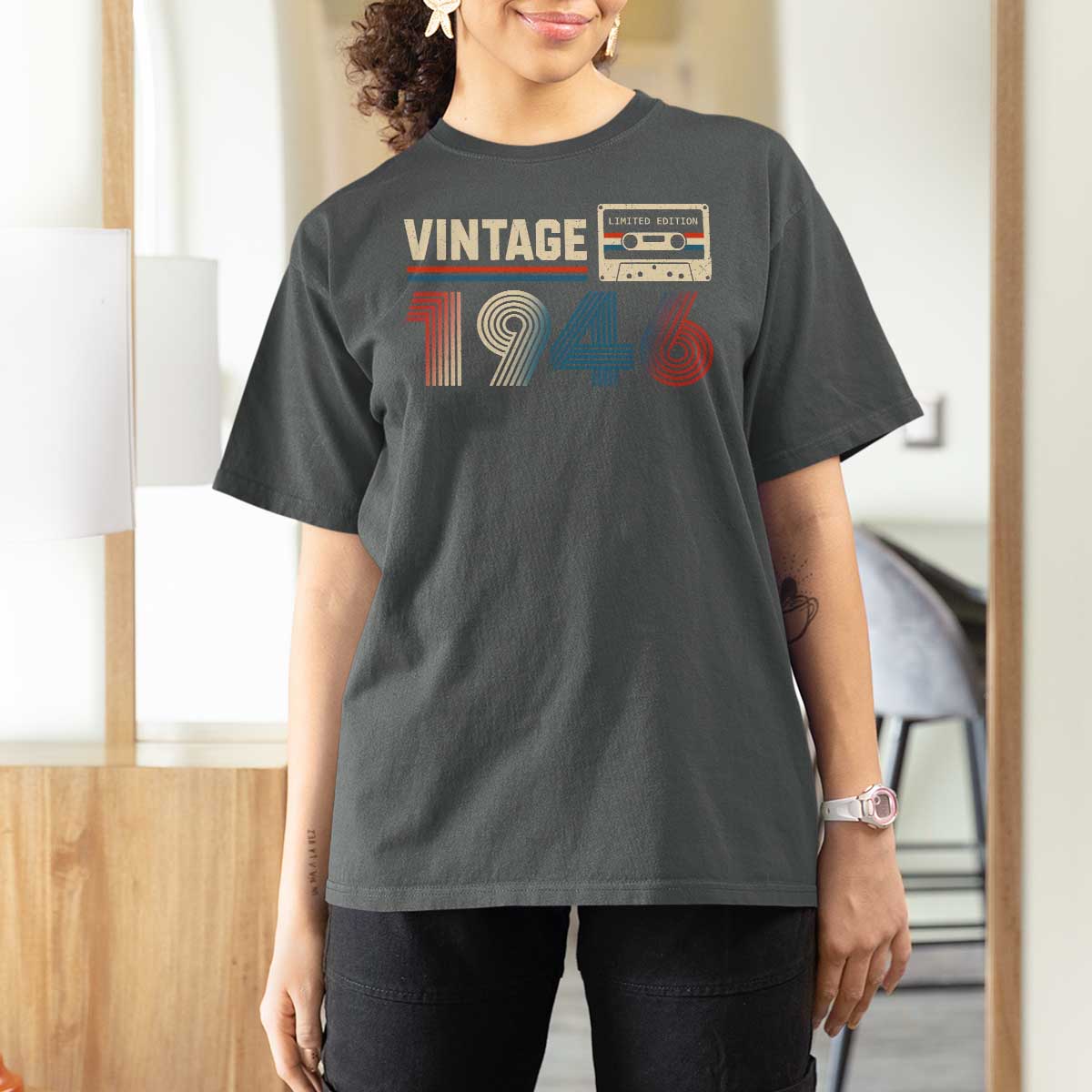 Vintage 1946 80th Birthday Gifts T Shirt For Women 80 Year Old Favors