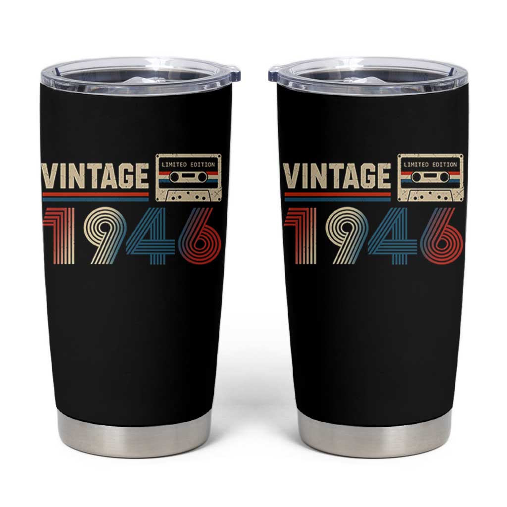 Vintage 1946 80th Birthday Gifts Tumbler Cup 80 Year Old Favors
