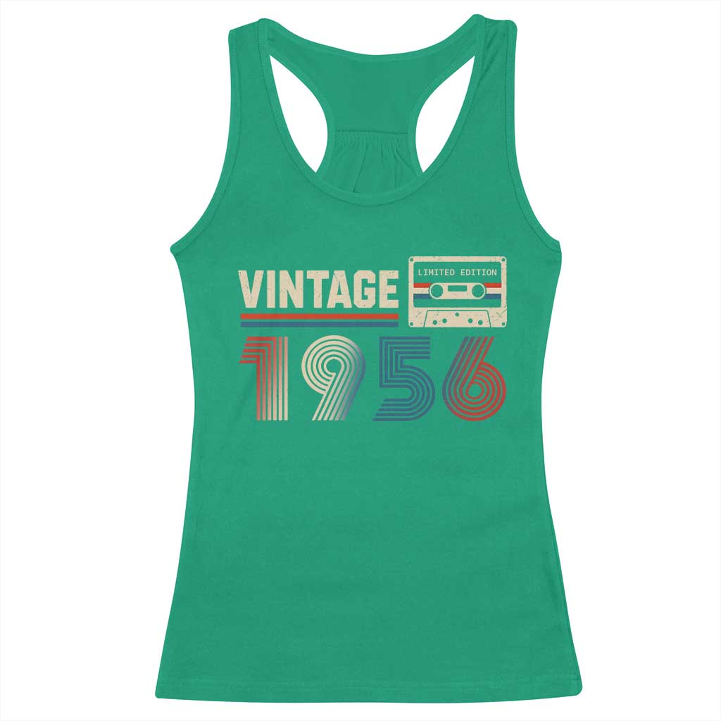 Vintage 1956 70th Birthday Gifts Racerback Tank Top 70 Year Old Favors