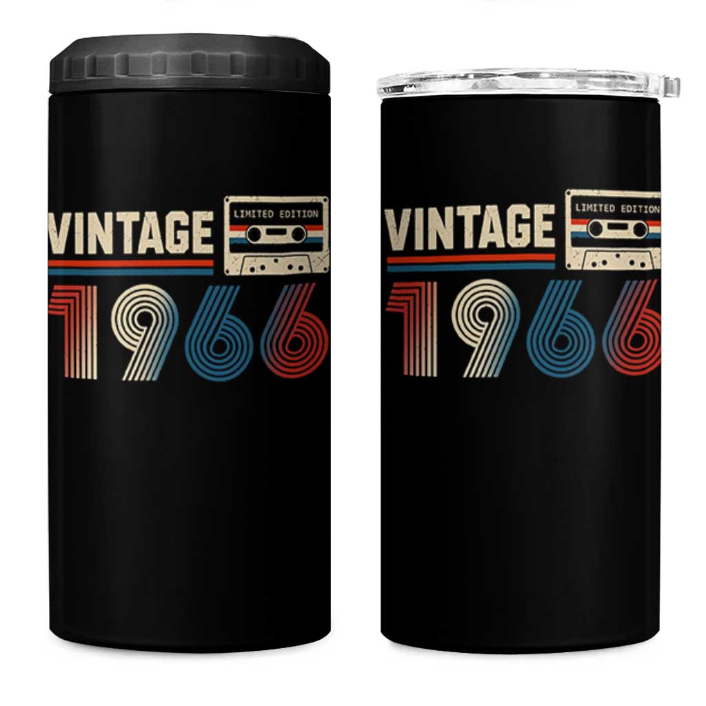 Vintage 1966 60th Birthday Gifts 4 in 1 Can Cooler Tumbler 60 Year Old Favors